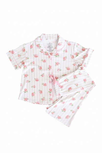 Girl's Two Piece Flare Lounge Set | Rosy & Cozy