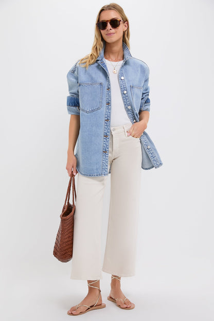 90s Blue Organic Denim Overshirt