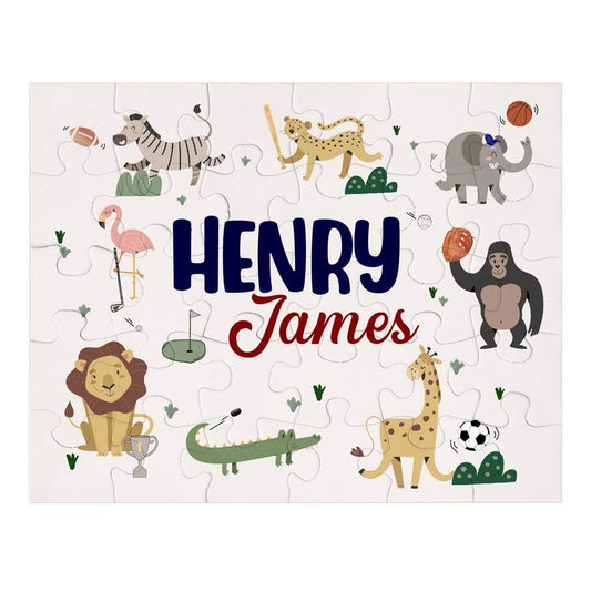 Kids Personalized 30 Piece Puzzle | Safari Games