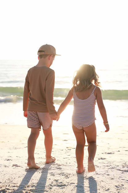 Boy's Swim Trunks | Sandy Stripes