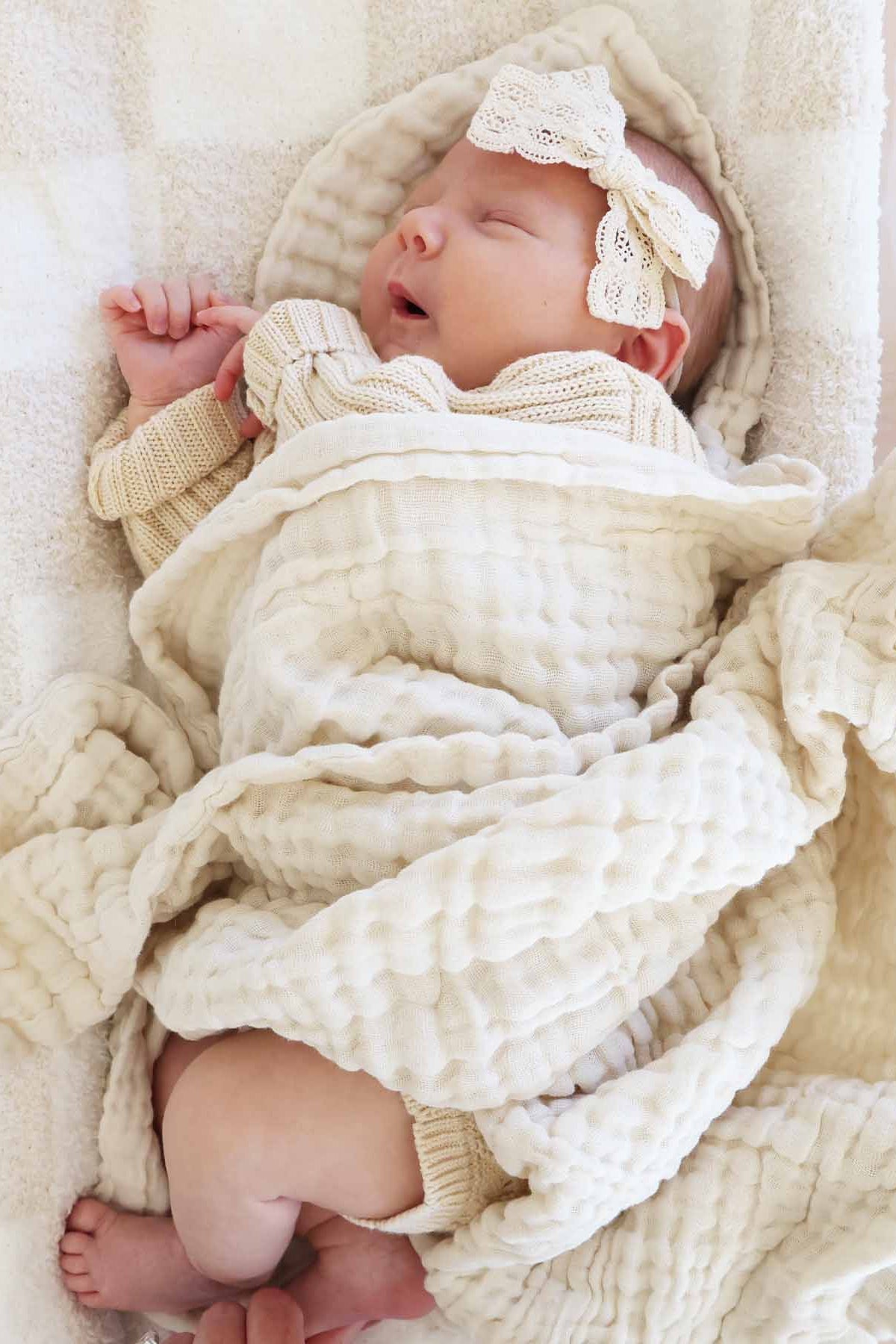 Organic Cotton Gauze Swaddle Blanket | Vanilla