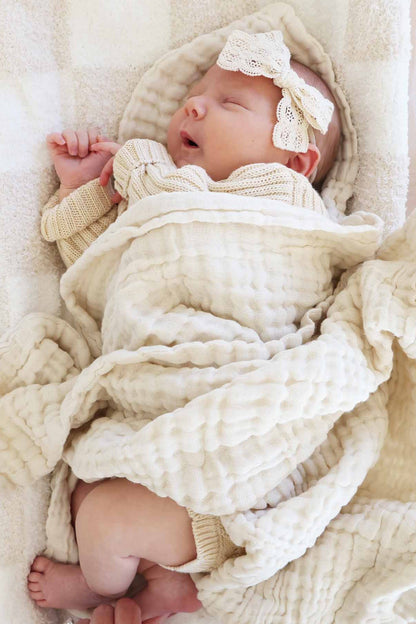 Organic Cotton Gauze Swaddle Blanket | Vanilla