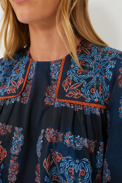 Bleu Fable Shea Peasant Blouse