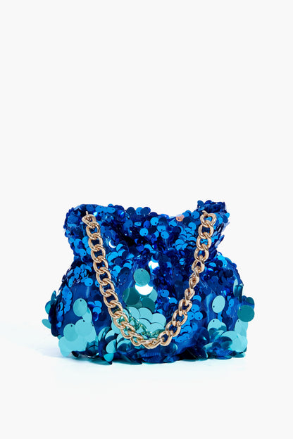 Blue Pedro Sequin Pouch
