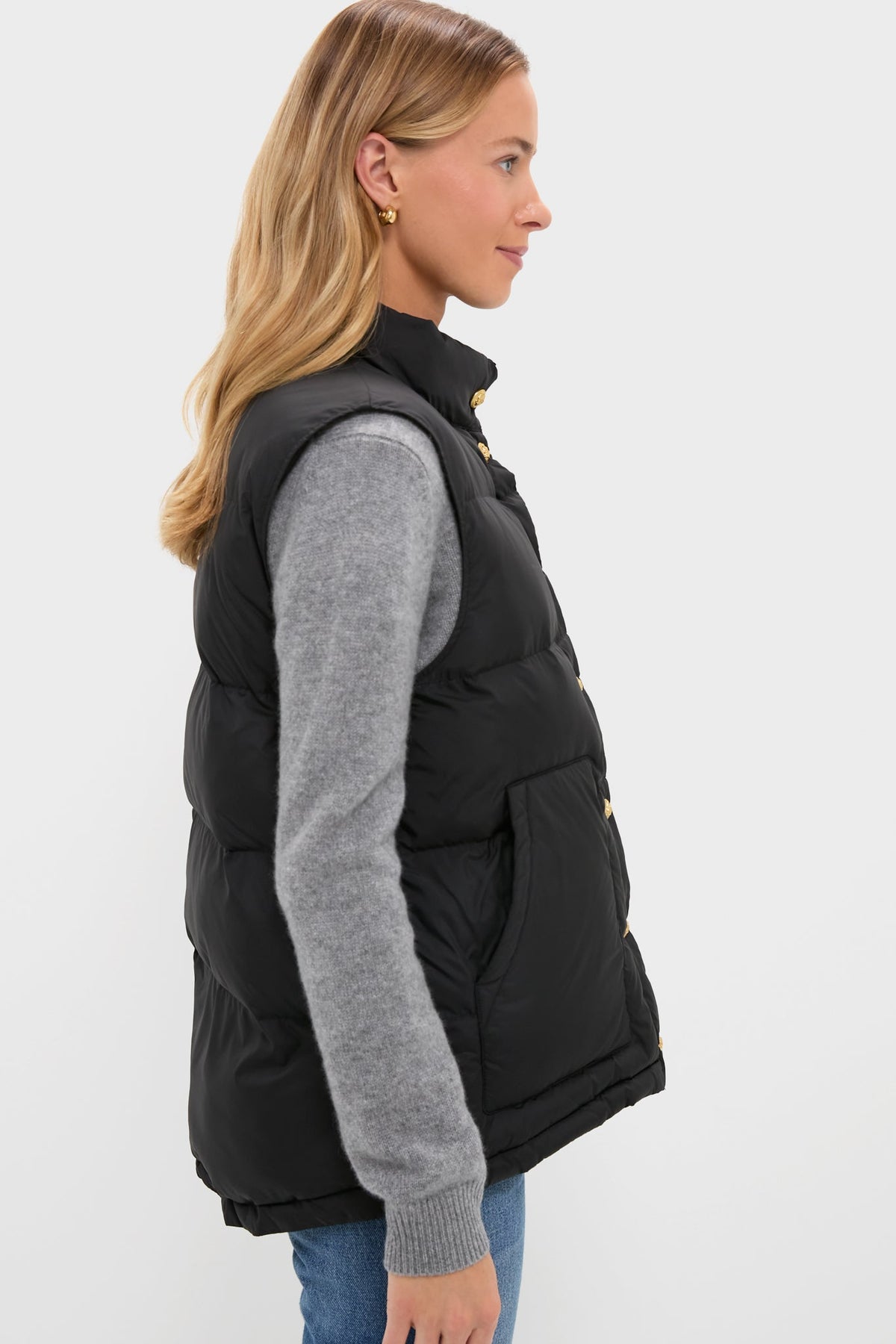 Black Inez Puffer Vest